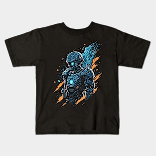 Futuristic Mecha Human with Striking Illustration Kids T-Shirt